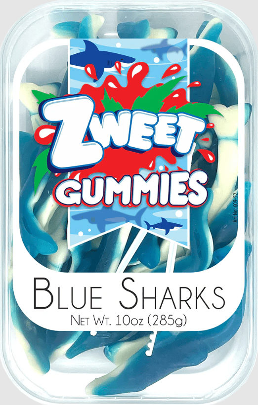 (S6 - 10) TURKEY - Zweet - TUB - GUMMY BLUE SHARK 10oz (283g) x 1 Unit - SugarMarket.ca