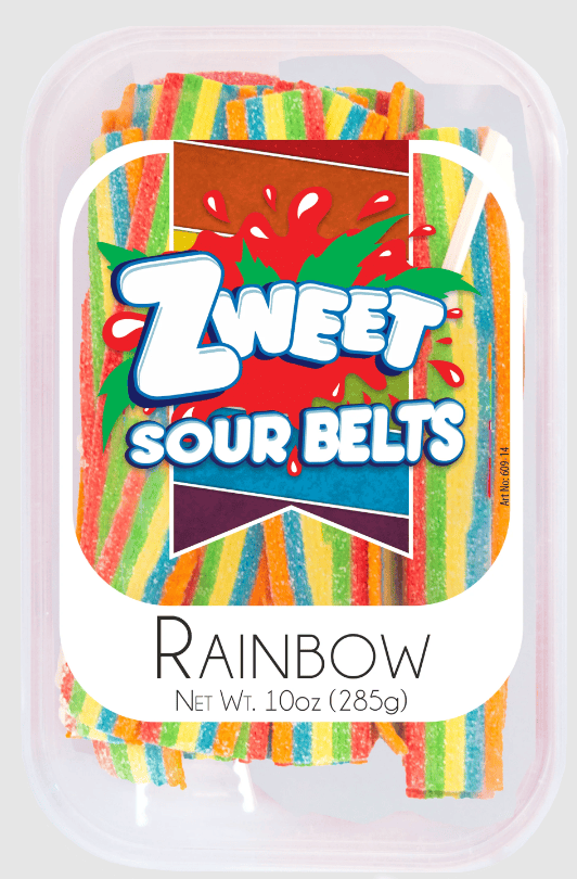 (S6 - 10) TURKEY - Zweet - TUB - Sour BELTS - RAINBOW 10oz (283g) x 1 Unit - SugarMarket.ca