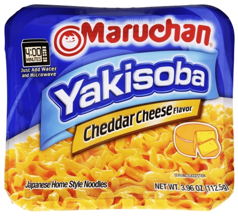 (S6 - 12) Box - Us - Noodles - Maruchan - Yakisoba - Cheddar Cheese 3.96oz (112.5g) x 8 Units - SugarMarket.ca