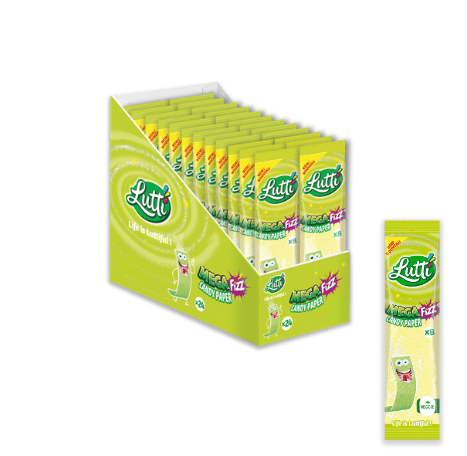 (S6 - 14) Box - LUTTI Candy Paper Mega Fizz 15g x 24 Units - SugarMarket.ca