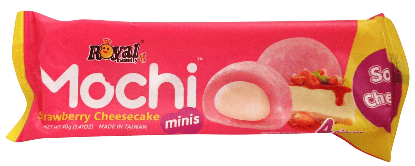 (S6 - 14) Box - Royal Family - Strawberry Creme Mochi (4 pieces) 1.41oz (40g) x 12 Units - SugarMarket.ca