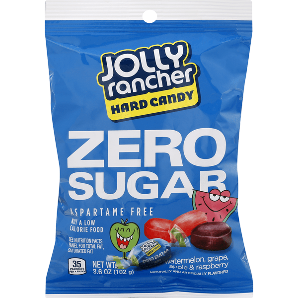(S7 - 05) Box - Canada - Sugar Free - Jolly Rancher Hard Asstd Peg Bag 3.6oz 12 units - SugarMarket.ca
