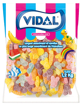 (S8 - 09) Box - Easter - Bulk - Vidal Gummi Sour Rabbits & Carrots 2.2 lb (1.2kg) x 1 Bag - SugarMarket.ca