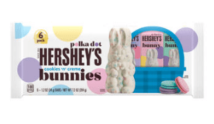 (S8 - 11) Box - Easter - HERSHEY Solid Polka Dot Cookies 'n' Creme Bunny Standard Bar 6Pk Case - 7.2oz(204g) x 6 Units - SugarMarket.ca