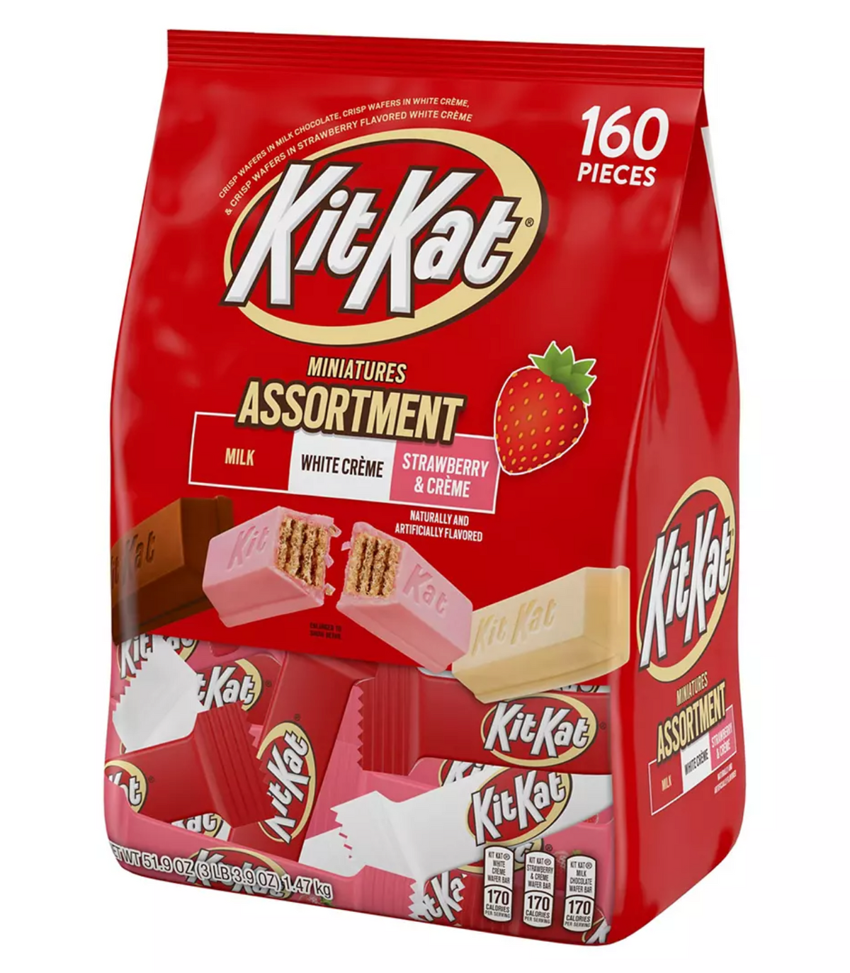 Kit Kat Mini Assortment - Milk, Strawberry & White Crème x 160 units