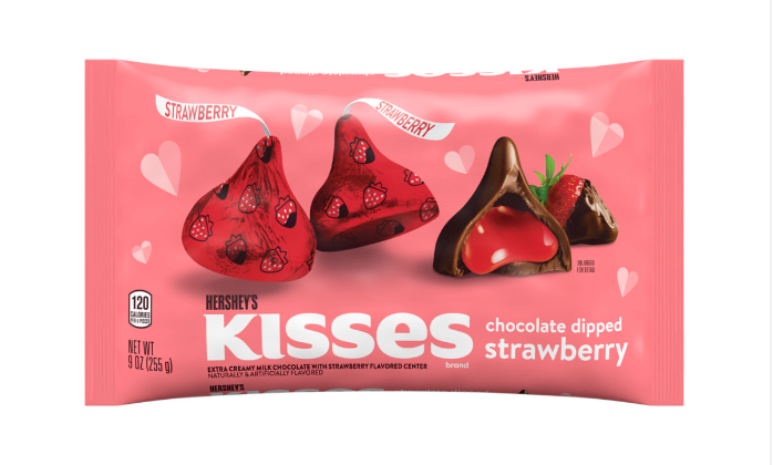(S4-02) Val - Single - Hershey Kisses - Chocolate Dipped Strawberry Bag 9oz (255g) x 1 unit