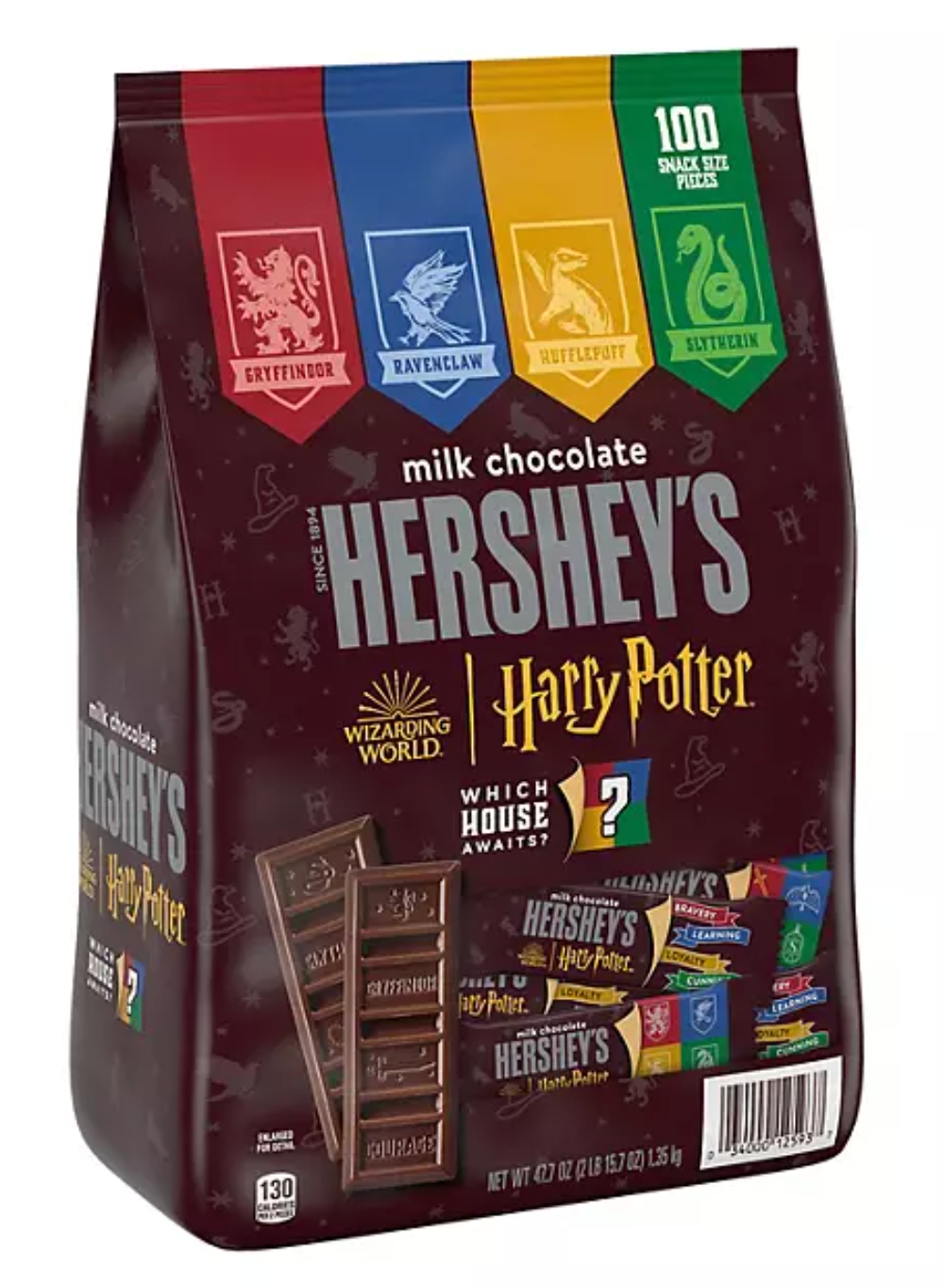 (S4-03) SINGLE - Halloween - Harry Potter - Hershey Snack Size Bar 100pcs 47.7oz (1.35kg) x 1 Bag