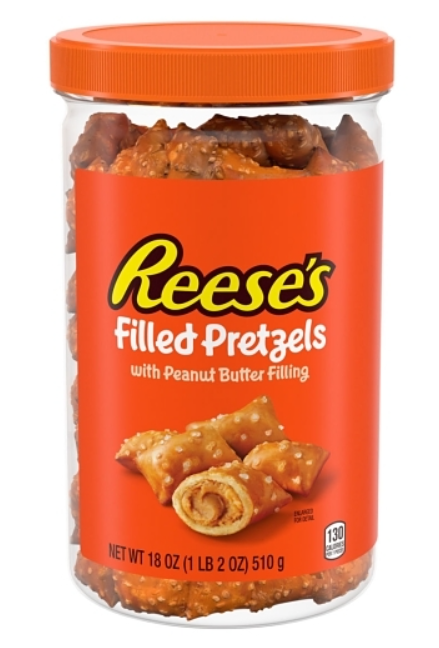 (S2-04) Us - Tub- Reese's Filled Pretzels With Peanut Butter 18 oz (510g) X 1 Unit