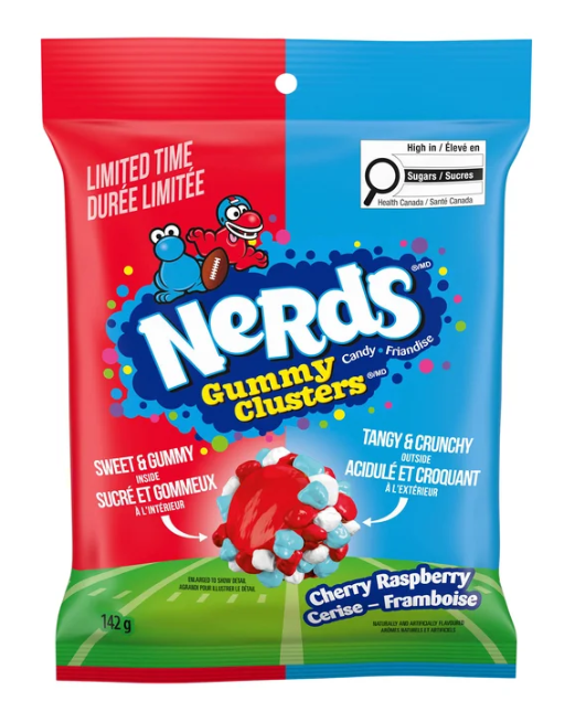 (S6-14) Nerds Gummy Clusters - Cherry Raspberry Peg Bag 5oz (142g) x 12 Units