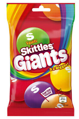 UK - Skittles Giant - Original Fruits NON PMP 125g x 12 units