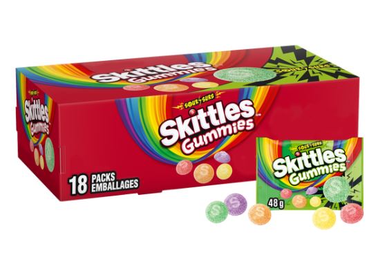 (S1-05) Skittles Gummies Sour 48g x 18 Units