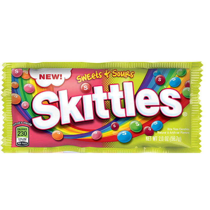 Skittles Sweets & Sours - standard size 2oz x 24 units