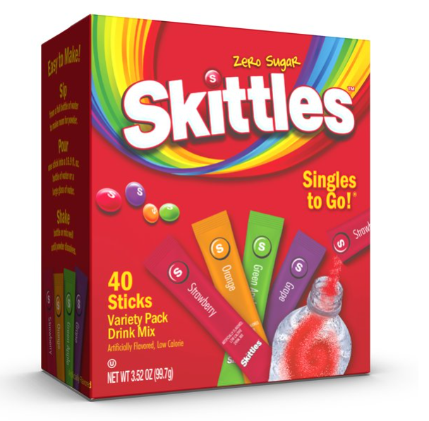 Singles to Go - Skittles Variety Pack Drink Mix (40 Packets) x 1 Unit