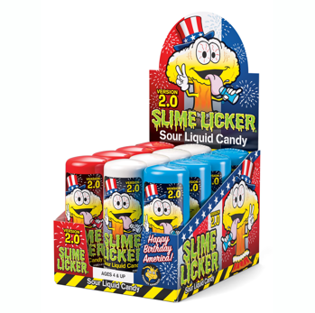 (S1-01) Spain - Toxic Waste Slime Licker 2.0 - Fourth of July Strawberry, Blue Raspberry and Mystery Slime - 2oz (57g) x 12 units