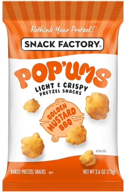 (S6-10) Us - Pretzel - Snack Factory - Popums - Golden Mustard Bbq Pretzel 2.6oz (73g) x 8 Units
