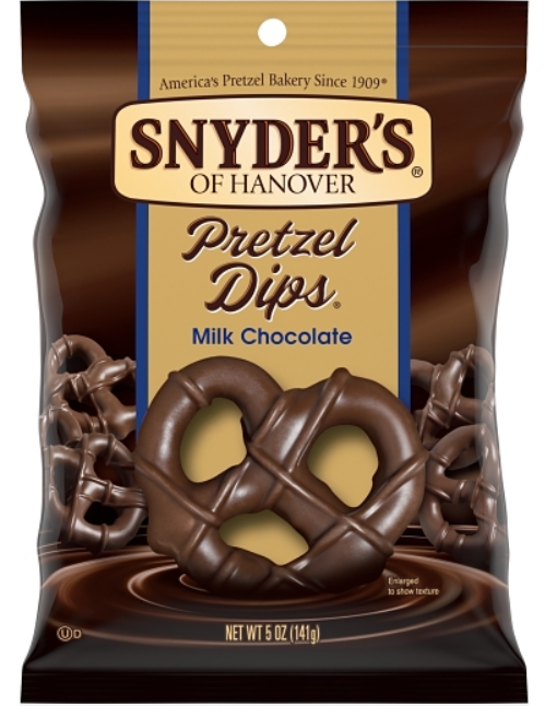 (S6-02) US - CASE - Pretzel - Snyders Of Hanover - Milk Chocolate Pretzel Dip 5oz (141g) x 8 units