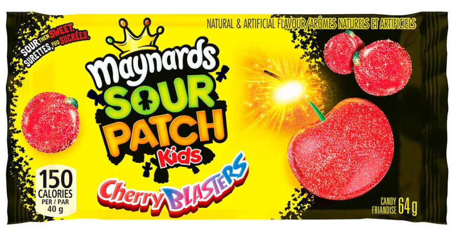 (S1-06) Sour Patch Kids - Cherry Blasters Gummies 64g x 18 Units