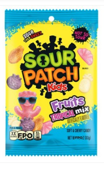 Bundle - Sour Patch Kids - Fruit Mix Peg Bag - 3.08oz (87g) x 04 Units