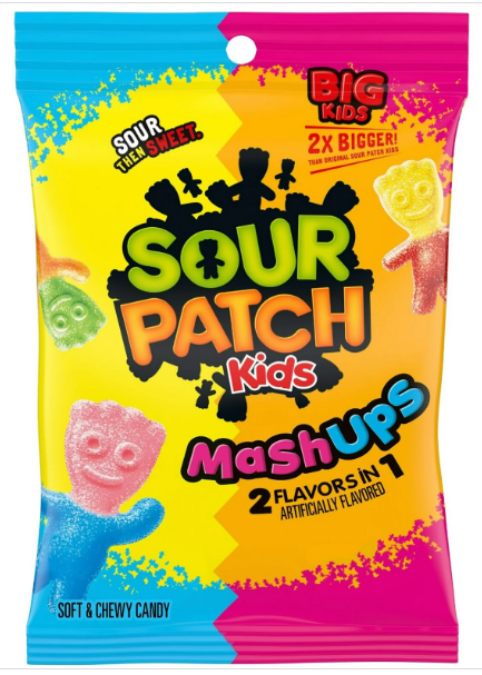 (S1-06) Turkey - Sour Patch Kids PEG Bag - MashUps 2 Flavors In 1- 8oz x 12 units