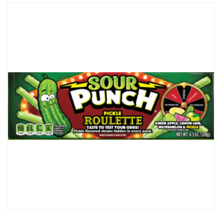 (S1-06) US - Sour Punch Pickle Roulette - King Size 4.5oz (128g) x 12 units