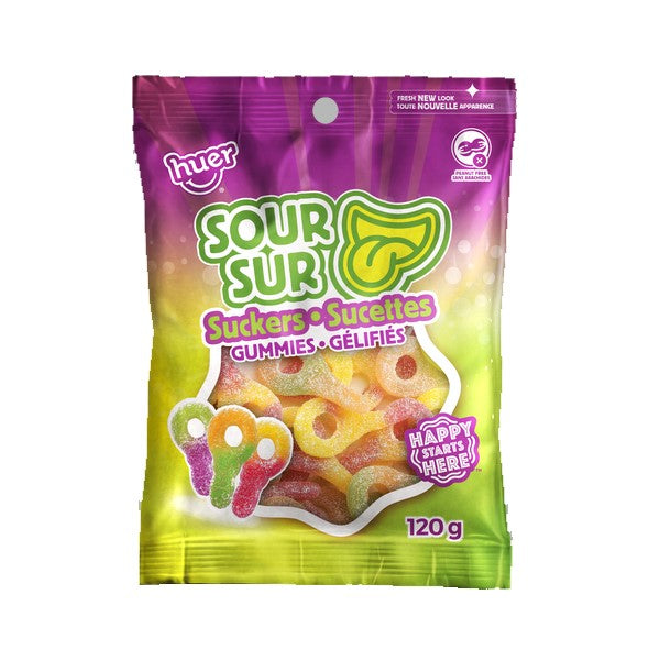 (S1-04) Huer - Peg Bag 120g - Suckers - Sour x 24 units