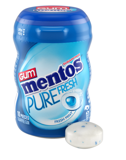 (S1-06) Sugar Free - Mentos Gum Bottle Pure Fresh Freshmint 0.7oz (20 g) x 10 Units