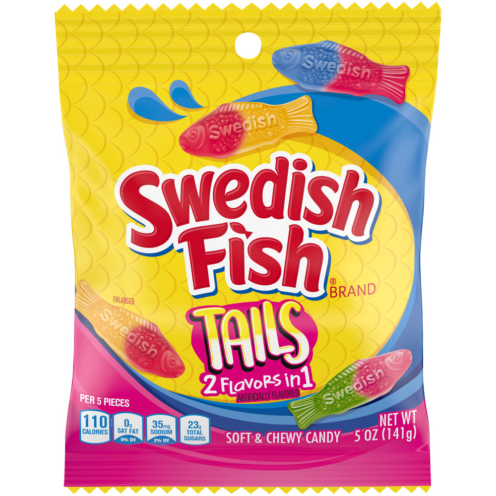 SWEDISH FISH TAILS - PEG BAG 5oz x12 Units