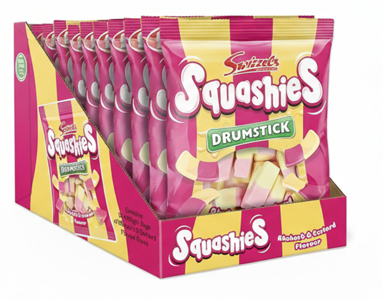(S6-08) Swizzels Squashies - Rhubarb and Custard 120g x 12 Units