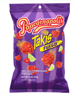 (S6-12) Popcornopolis Takis Fuego - Hot Chili Pepper&Lime Popcorn 2oz (57g) x 5 Units