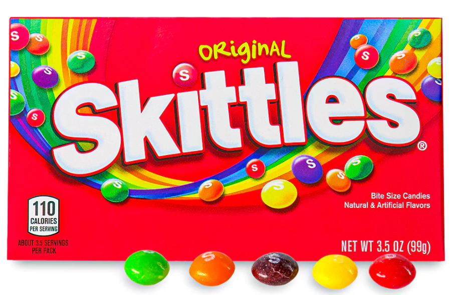 (S1-06) US - Theater Box Skittles Original 3.5oz (99g) x 12 Units