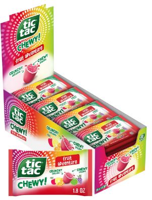 (S1-01) Mexico- Tic Tac Chewy - FRUIT ADVENTURE 1.8 oz(51g) x 24 units ( Best Before Mar 27 2026)