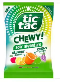 (S6-05) Box -Mexico- Tic Tac Chewy - Sour Adventure Peg Bag - 2.8oz (79g) x 12 Units - SugarMarket.ca