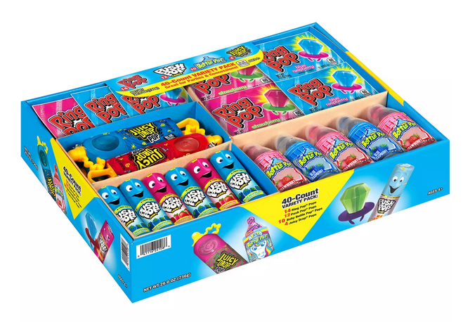 TOPPS Variety POP Pack (4xJuicy Drop Pop, 10xBaby Bottle Pop, 12xPush Pop Std + 14xRing Pop) x 40 Units