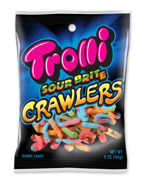 (S1-06) US - Trolli Peg Bag - Sour Brite Crawlers 5oz (142g) x 12 units