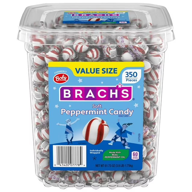 (S2-06) Tub - Brachs - Soft Peppmint 350 Pieces) 61.73oz (1.75kg) x 1 Tub