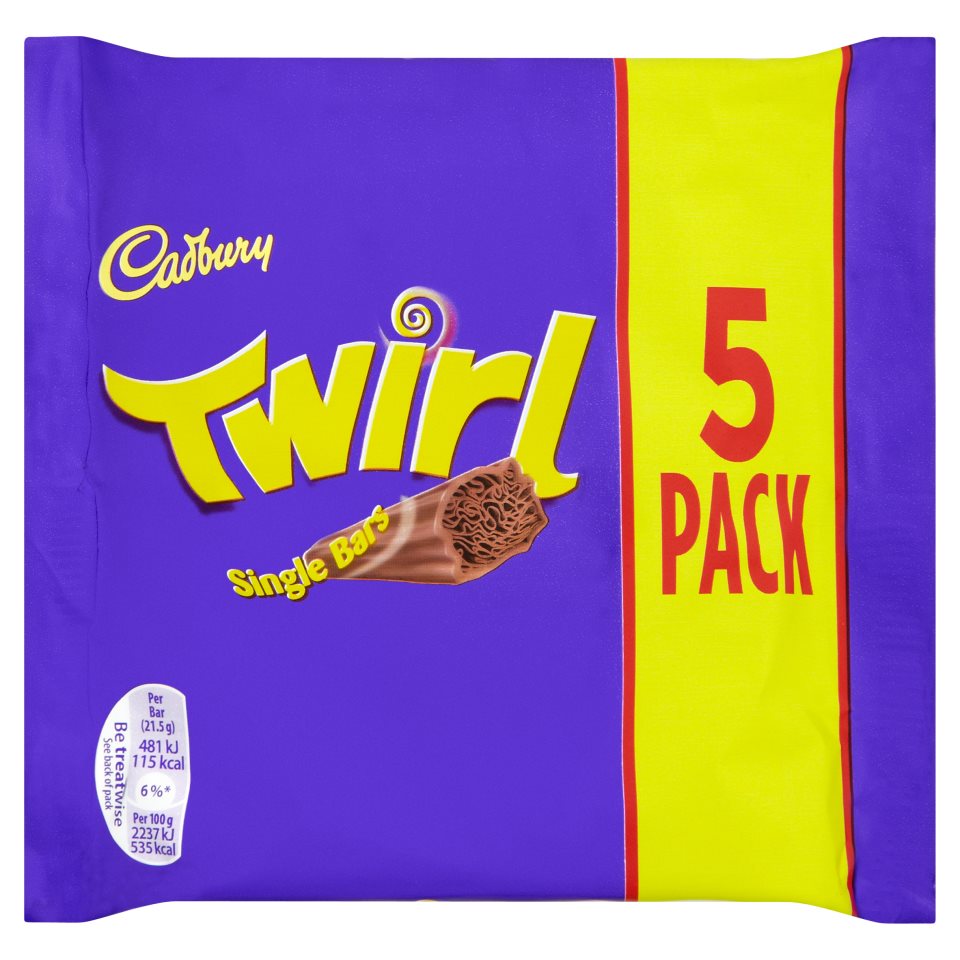 UK CADBURY Twirl (21.5g x 5 PACK) x 20 Bags (Fresh Stock)