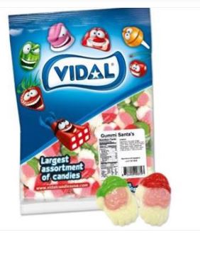 (S4-03) XMAS - BULK - VIDAL CHRISTMAS GUMMIES - SANTA 4.4LB (2KG) X 1 BAG