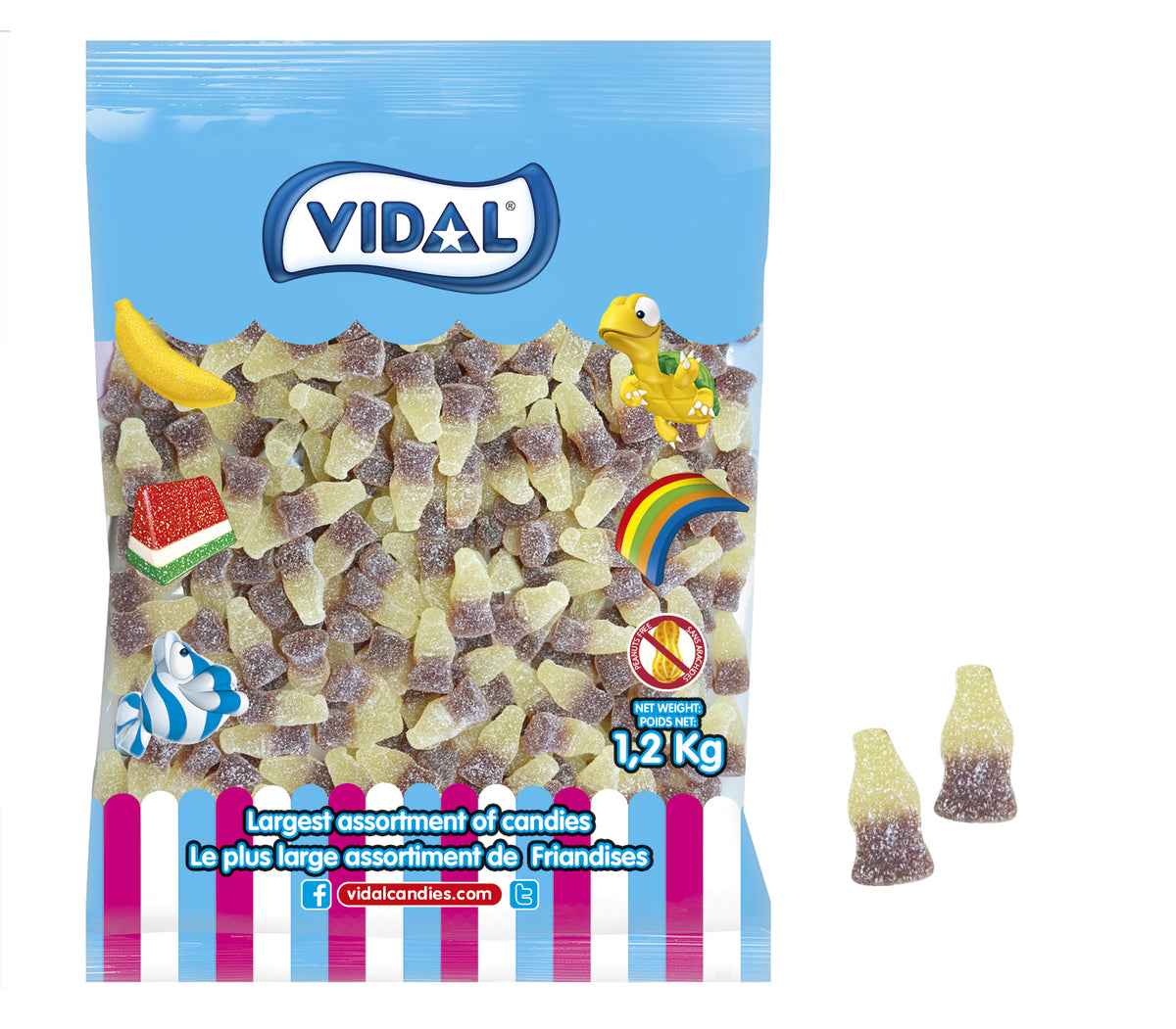 Lobby - Bulk - Vidal Cola Bottle - Sour x 1.2 kg (Approx 340 pcs)