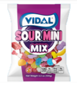 Vidal Sour Mini Mix Peg Bag - 3.5oz (99g) x 14 units