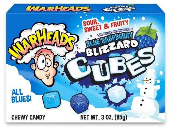 (S1-04) Theater Box Warheads Sour Blue Raspberry Blizard Cubes 3oz (85g) x 10 units