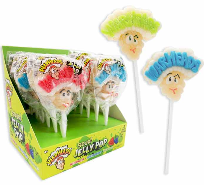 (S1-03) US - Warheads Sour Jelly Pops 1.41oz (39g) x 12 Units