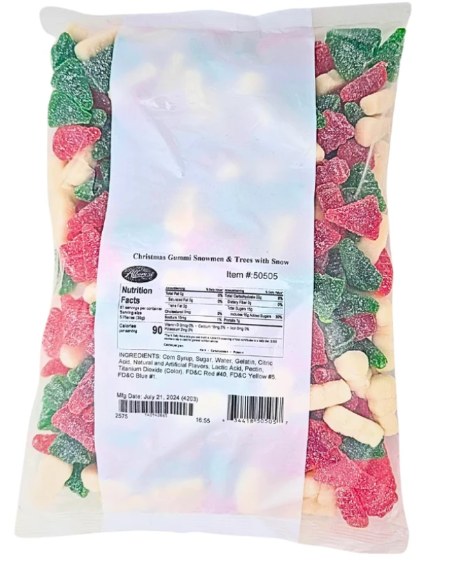 (S8-03) Xmas - Bulk - Albanese Snowman and Trees 4.50lb (2.04Kg) x 1 Bag