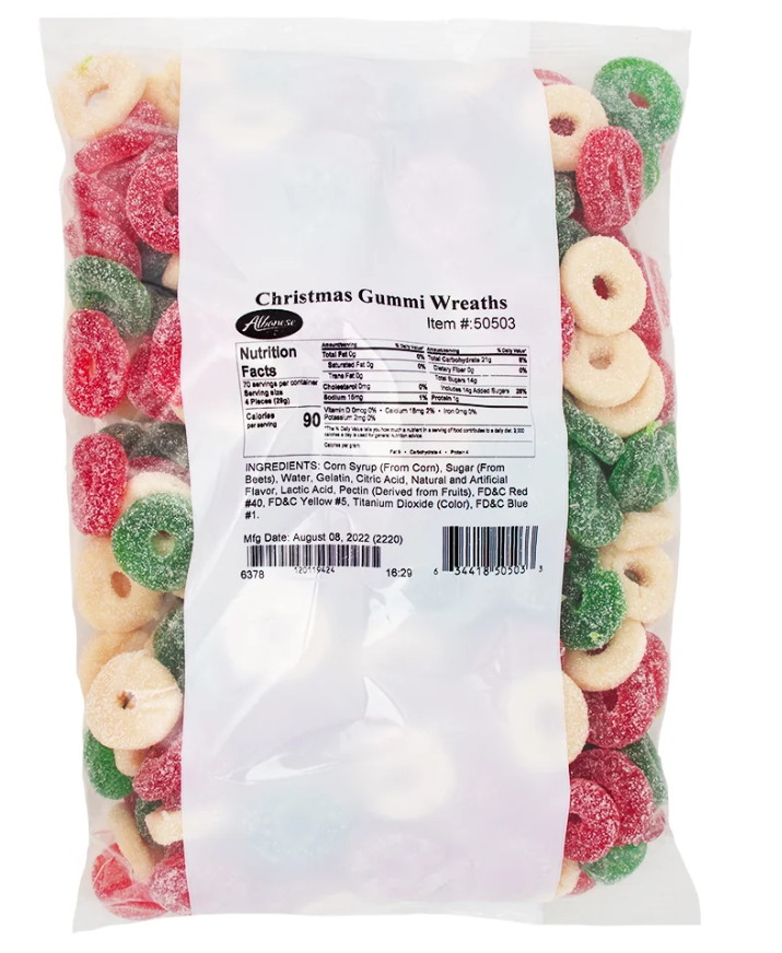 (S8-03) Xmas - Bulk - Albanese Wreaths (Sanded) 4.50lb (2.04Kg) x 1 Bag