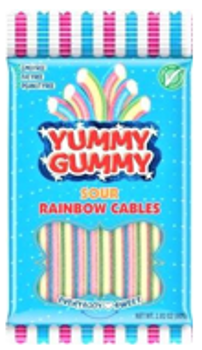 Yummy Gummy - Sour Rainbow Cables 2.8oz (79g) x 12 units