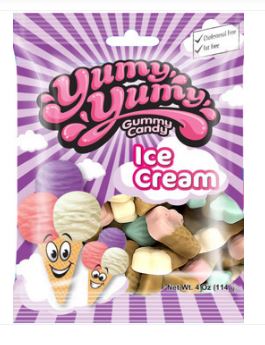 (S1-06) Kervan Yumy Yumy - Ice Cream Cones - Peg Bag 4oz (113g) x 12 Units