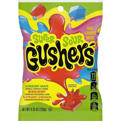 (S1-08) US - Fruit Gushers - Super Sour Berry 4.25oz (120g) x 8 units