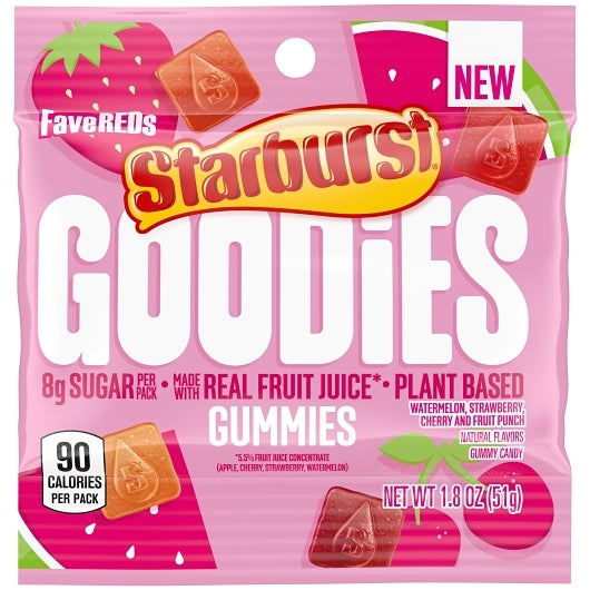 (S6-06)  US - Starburst - Goodies Gummies - FAVE RED 1.8oz(51g) x 12 units