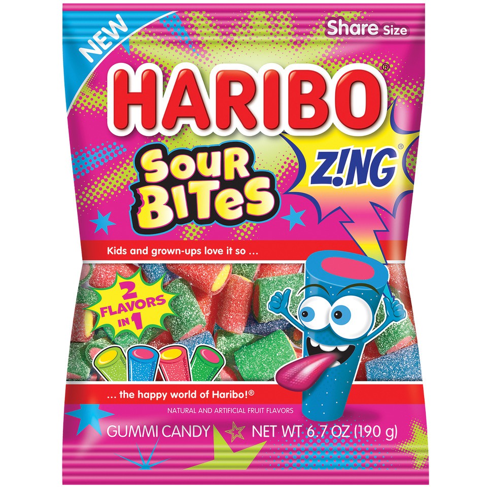 Haribo Zing Sour Bites - Share Size 6.7OZ (190g) x 10 units