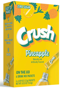 06 Units x Bundle - Drink Mix - CASE - On the Go - PINEAPPLE Crush Sugar Free (6 pockets) - SugarMarket.ca