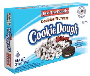 1 Unit - Theater Box Just the Dough - Cookie Dough Bites Cookies N Cream 3.1oz (88g) - SugarMarket.ca